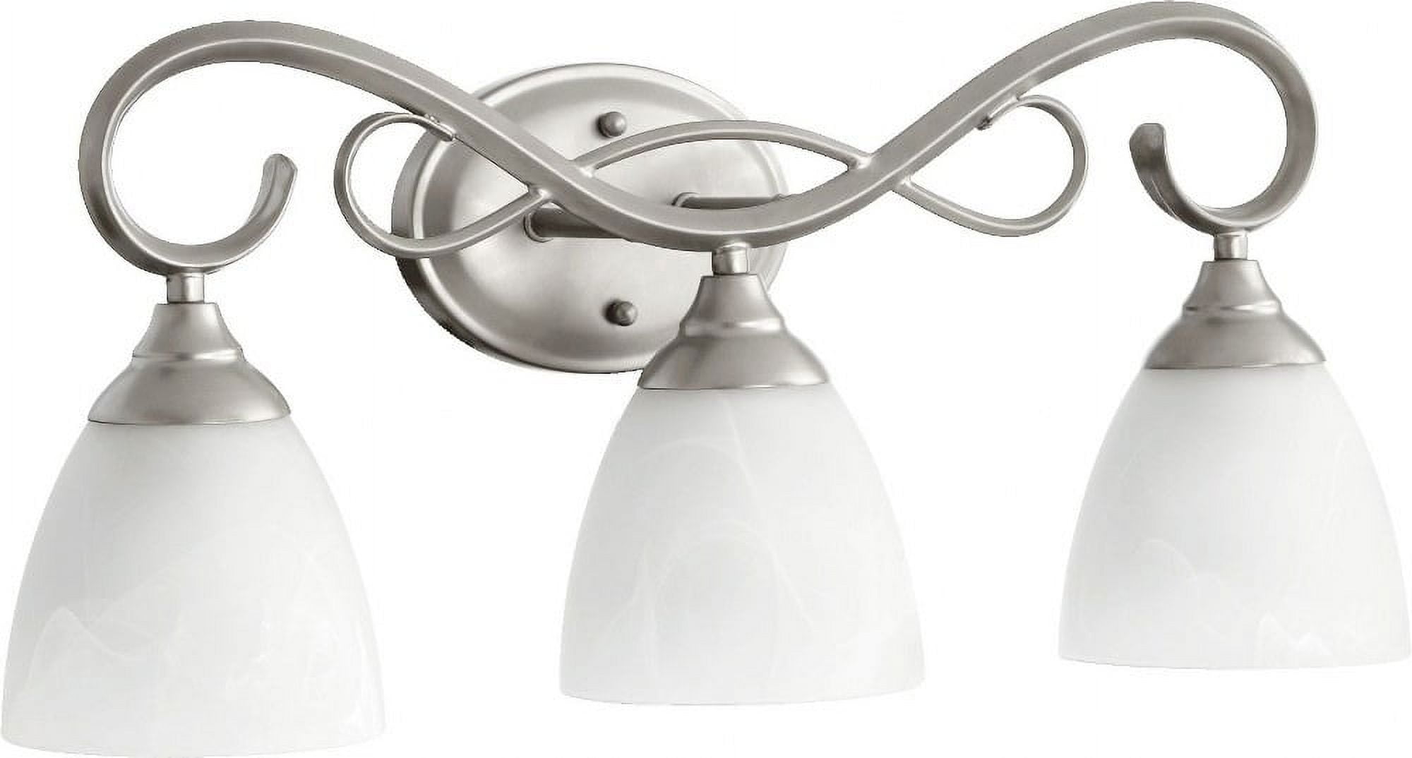 Classic Nickel 23" Outdoor Vanity Light with Faux Alabaster Glass