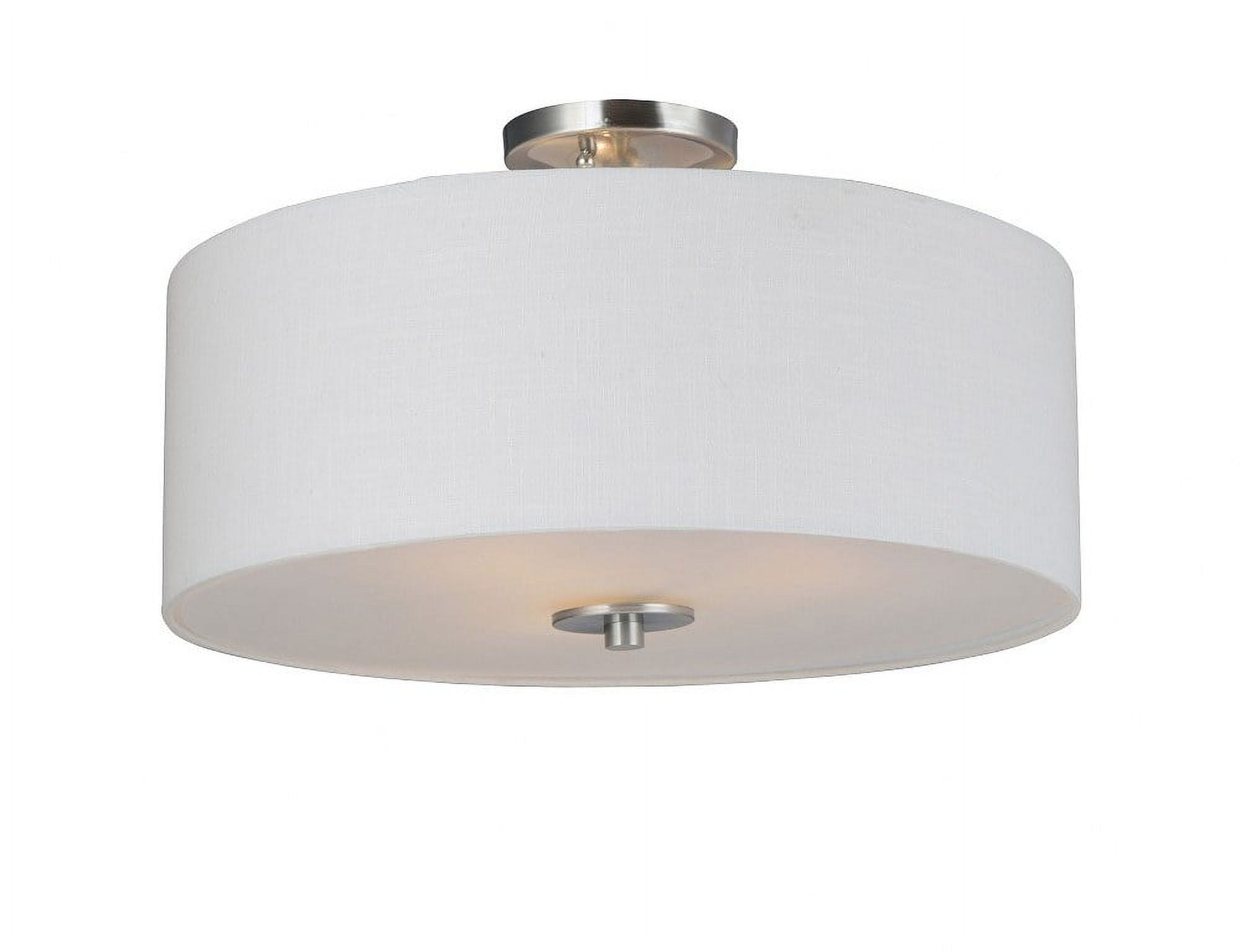 Bongo 18" Drum Shade Semi-Flush Mount in Satin Nickel