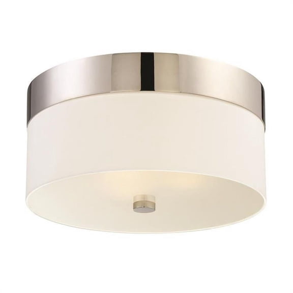 Three Light Flush Mount in Minimalist Style 16 inches Wide By 8 inches High-Polished Nickel Finish Bailey Street Home 49-Bel-2242658