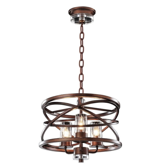 Kalco 6606EZ Eternity 17" Wide 3 Light Drum Pendant - Bronze
