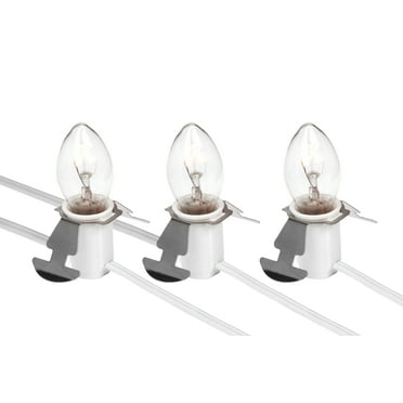 Three Light Replacement Accessory Cord – 6 Foot White Cord with 3 Lights, Perfect for Lighting Holiday Decorations and Christmas Villages