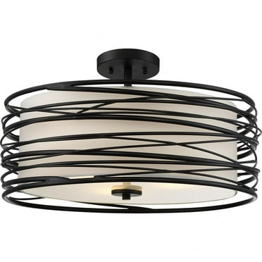 Three Light Semi-Flush Mount Quoizel Lighting Spl1720k