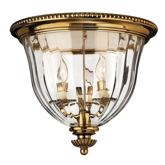 Three Light Small Flush Mount In Traditional Style 14.5 Inches Wide By 13 Inches High Hinkley Lighting 3612Bb
