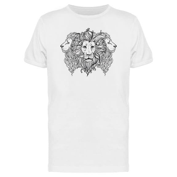 Three Lion Faces  T-Shirt Men -Image by Shutterstock, Male 3X-Large
