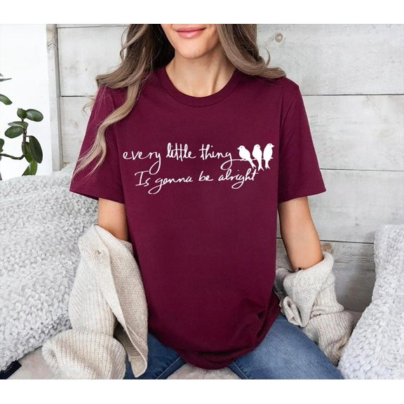 Three Little Bird Shirt, Peace Shirt, Reggae TShirt, Song Lyrics Tee, Every Little Thing Gonna Be Alright, Reggae Tee, Little Birds Tshirt All Size S-5XL
