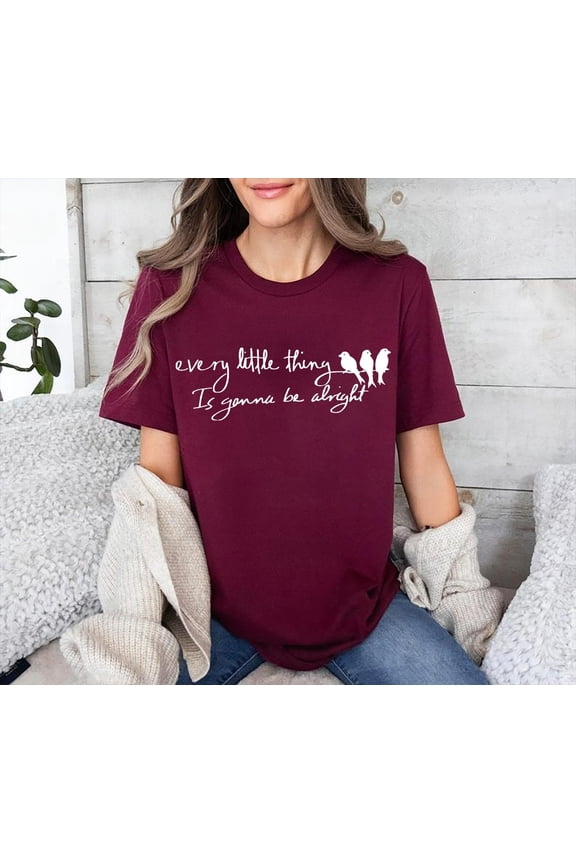 Three Little Bird Shirt, Peace Shirt, Reggae TShirt, Song Lyrics Tee, Every Little Thing Gonna Be Alright, Reggae Tee, Little Birds Tshirt All Size S-5XL