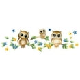 thumbnail image 1 of Three Little Cute Owl Sitting On A Tree Wall Art Decal - 10 Inches x 20 Inches Vinyl Adhesive Home Giant Decor Birds Design Kids Bedroom Nursery Living Room Removable Sticker Decoration, 1 of 4