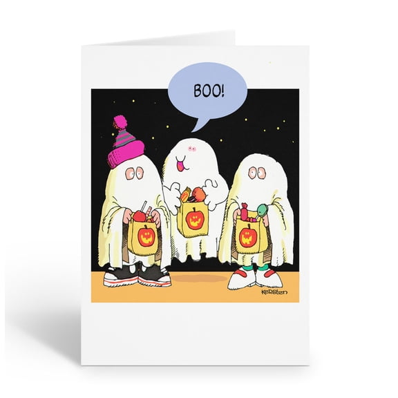 Three Little Ghosts Halloween Greeting Card - 12 Cards with Envelopes - 18380