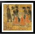 thumbnail image 1 of Three Little Girls in Red 30x28 Large Black Wood Framed Print Art by Maurice Prendergast, 1 of 2