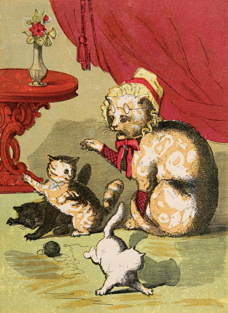 Three Little Kittens 1859 Kittens are scolded Canvas Art - RM Ballantyne (18 x 24)