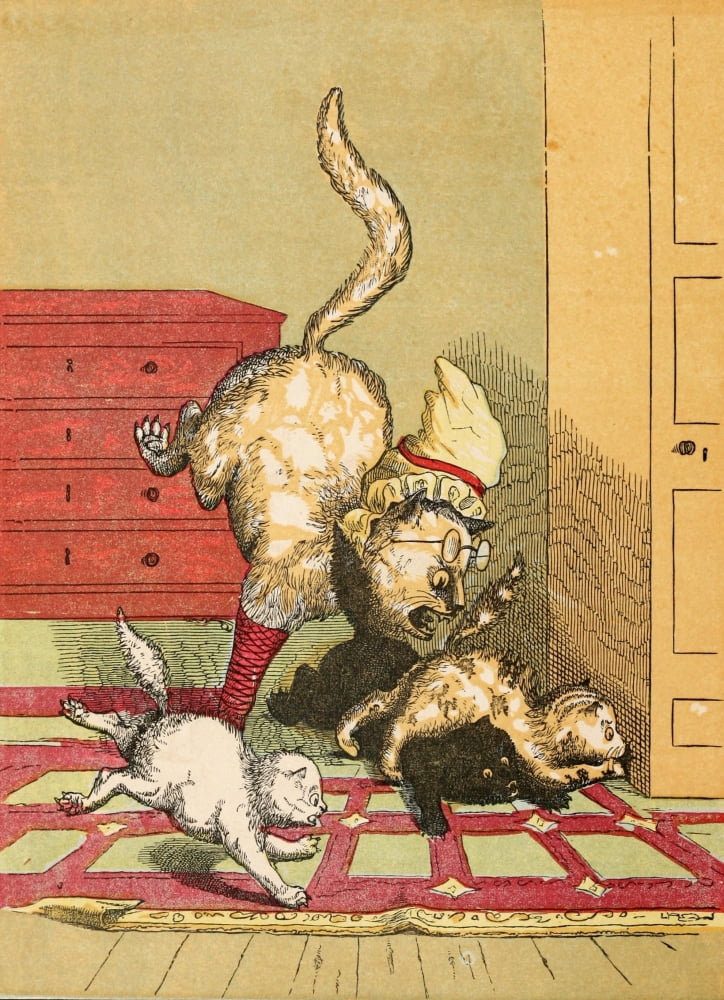 Three Little Kittens 1859 The escape of the mouse Canvas Art - RM Ballantyne (18 x 24)
