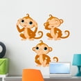 thumbnail image 1 of Three Little Monkeys Wall Decal by Wallmonkeys Peel and Stick Graphic (24 in H x 24 in W) WM231337, 1 of 4