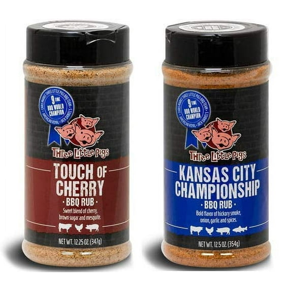 Three Little Pigs Combo Pack - Touch of Cherry (12.25 oz) - Kansas City Championship (12.5 oz) - 2 Pack - Large Size