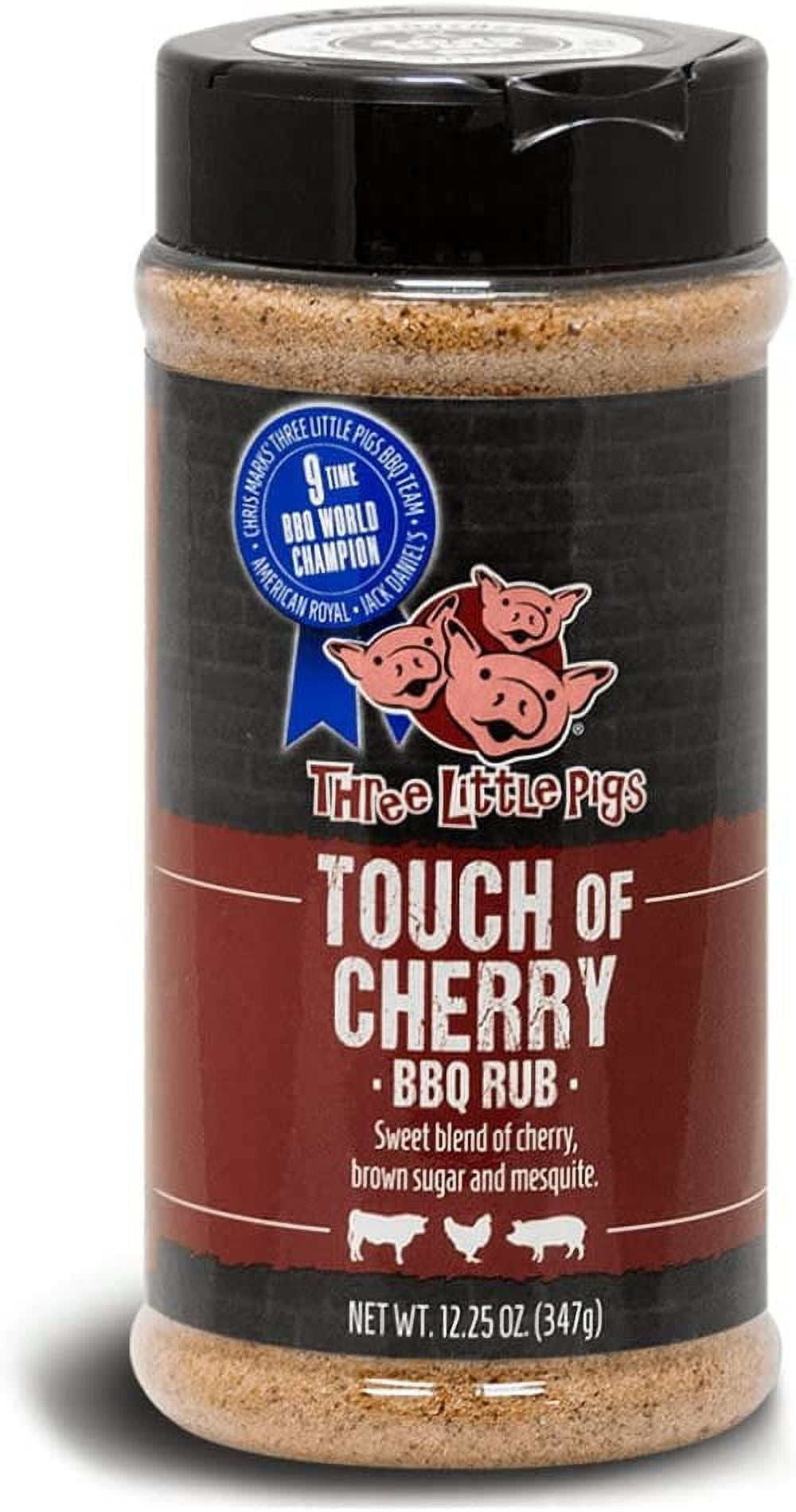 Three Little Pigs Touch of Cherry BBQ Rub Large 12.25 oz