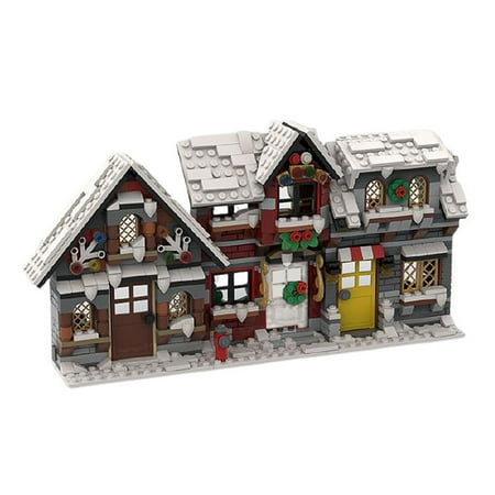 Three Little Winter Houses Modular Building Blocks Set MOC-58700 Bricks Gift Toys 822pcs