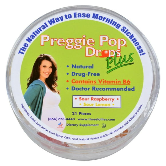 Three Lollies Preggie Drops Plus, Dietary Supplement, Assorted Flavors 21 ct, 2 Pack