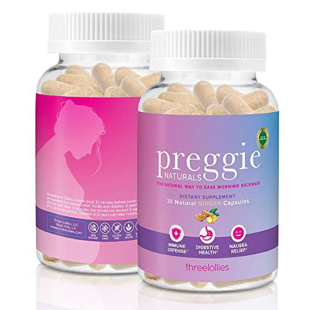 Three Lollies Preggie Naturals Ginger Capsules â€“ Morning Sickness