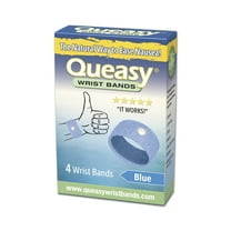 Three Lollies Queasy Wrist Bands - Natural Non-Drowsy Nausea Relief & Sickness Prevention - Travel & Motion Sickness Bands - Relief from Nausea - Blue - 2 ct (4 Wristbands)