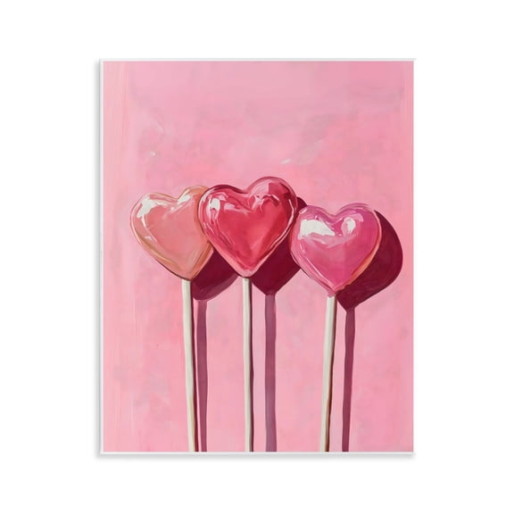 Three Lollipops on Pink Wall Plaque Art, 11 x 14, Made In USA