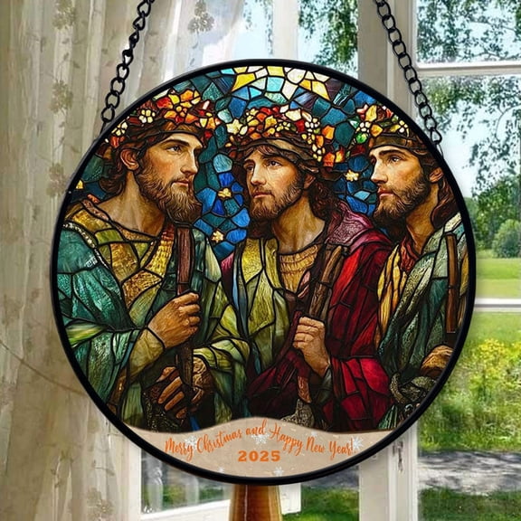 Three Magi 14 Stained Glass Suncatcher Ornament, Xmas Hanging Ornament, Mother’S Day Ornament, Valentine Ornament Gift, Celebration Hanging Decor, Keepsake 2025