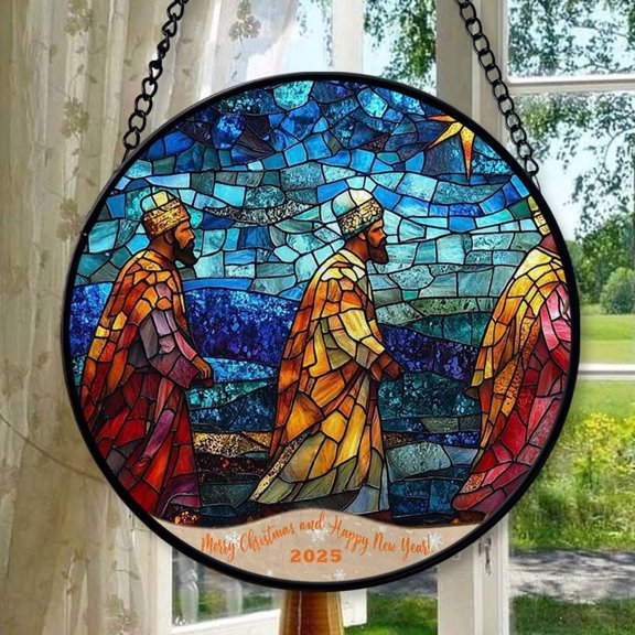 Three Magi 5 Stained Glass Suncatcher Ornament, Xmas Hanging Ornament, Mother’S Day Ornament, Valentine Ornament Gift, Celebration Hanging Decor, Keepsake 2025