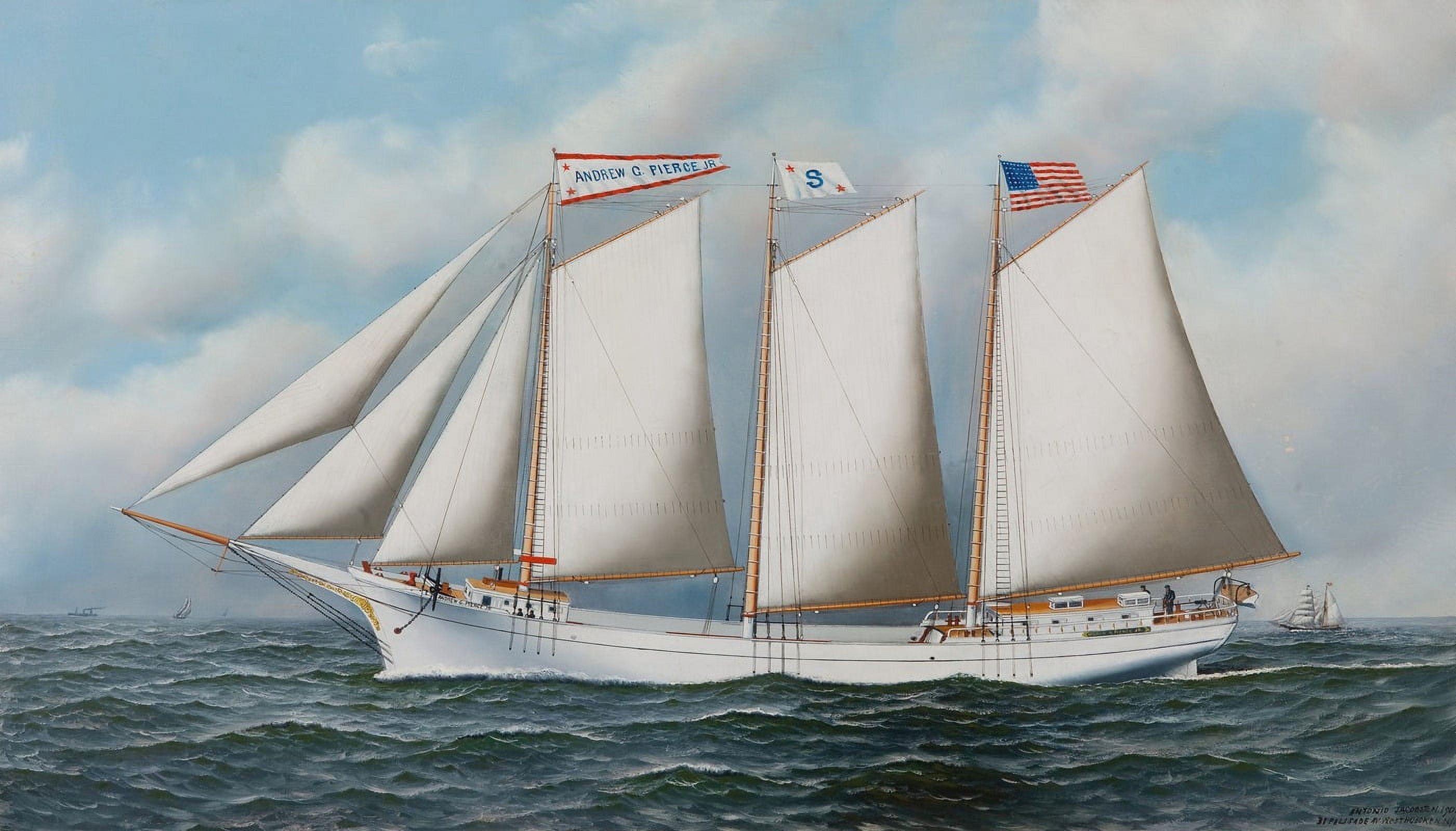 Three Masted Schooner ‘Andrew C. Pierce’ (1905) Poster Print by Antonio ...