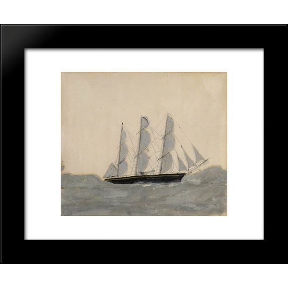 Three-Master against a White Sky 20x24 Framed Art Print by Alfred Wallis