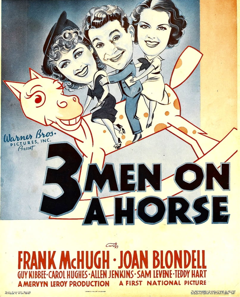 Three Men On A Horse Canvas Art - (11 x 17)