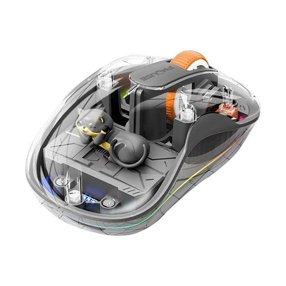 Three-Mode Rechargeable Wireless Mouse with Built-in Doll, Silent, Suitable for Desktop and Laptop Use