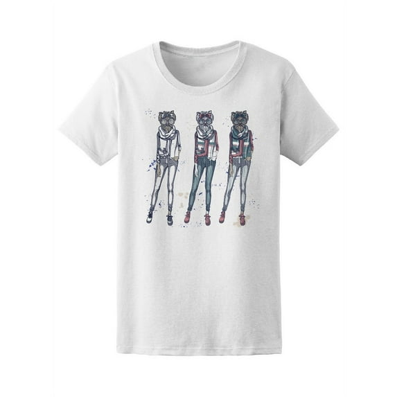 Three Models With Dog Head Tee Women's -Image by Shutterstock