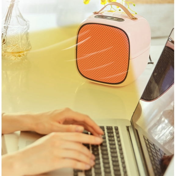Three Modes Portable Electric Space Heater,fast heating for home & office - Pink