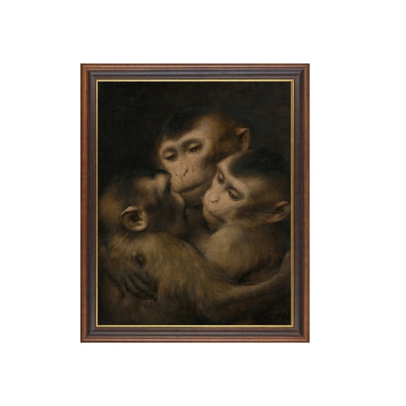 Three Monkeys Rustic Animal Rustic Animal Farmhouse Country Home Wall Decor Unframed Paper Print