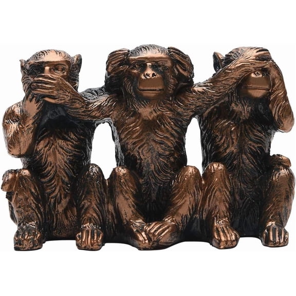Three Monkeys Statue See-No Speak-No Hear-No Evil Brown 2.8"   Office Decoration Gifts PTZD047