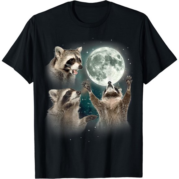 Three Moon Racoon Funny Racoon Oddly Specific Dank Meme T-Shirt
