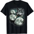 thumbnail image 1 of Three Moon Wolf 3 Moons Howling At Space Wolf Magic Meme T-Shirt | eBay, 1 of 2