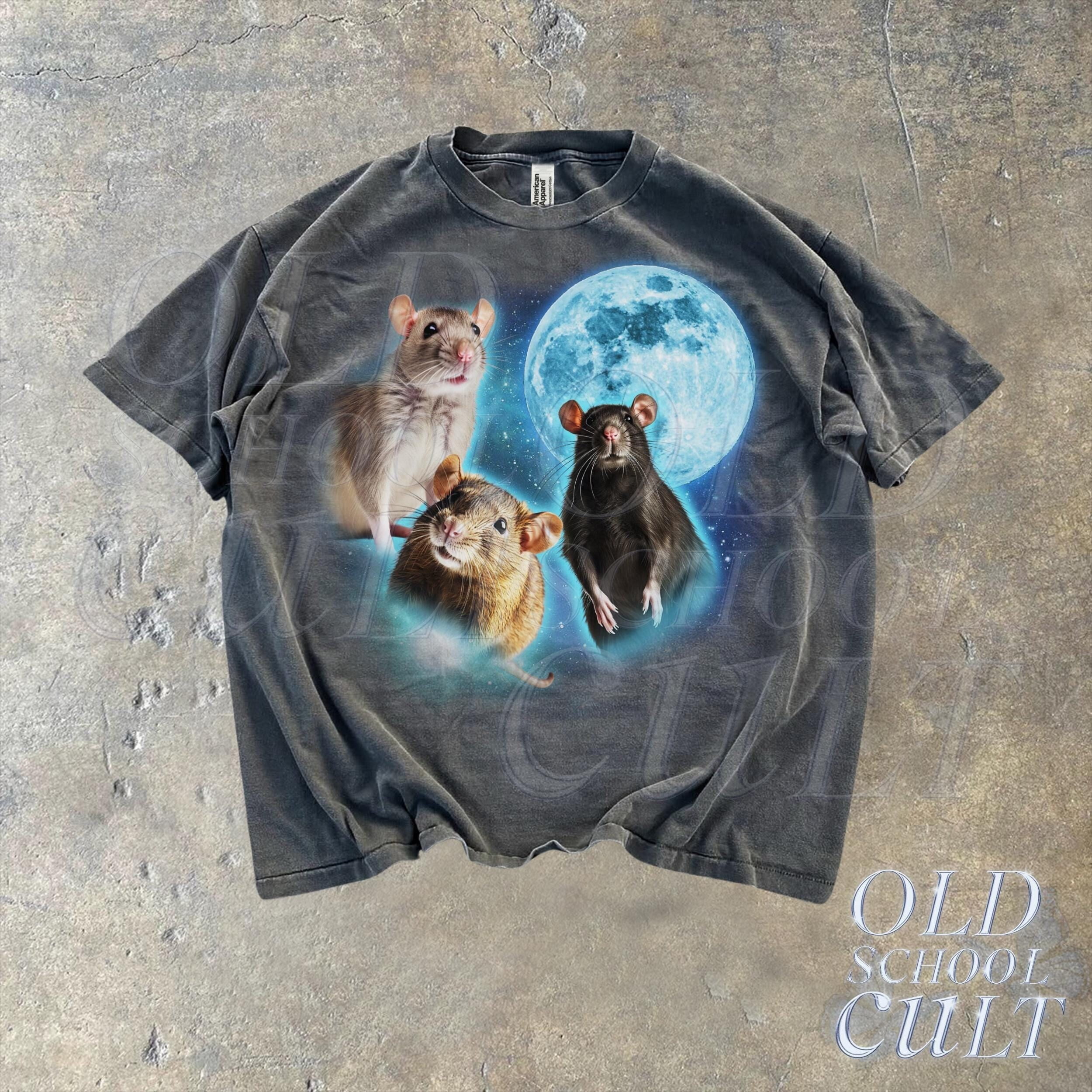 Cute R Mat Three Mouse Moon Graphic T-shirts, Retro Rat Lovers Tshirt, Rat Shirts ...