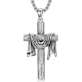 thumbnail image 1 of Cross Necklace for Men 925 Sterling Silver Jesus Cloth on Cross Necklaces Christian Crucifix Pendant Religious Jewelry Gifts for Men 22"+2", 1 of 6