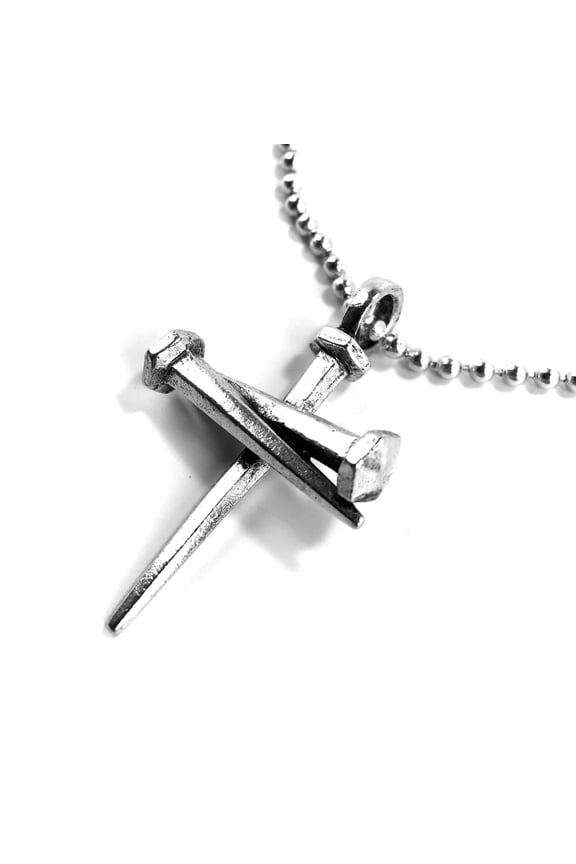 Three Nail Pendant Necklace (wc80lballchain) On Aluminum Ball Chain 30 Inches