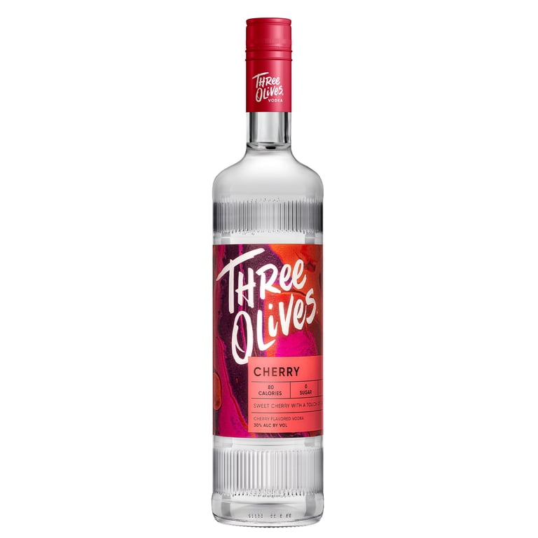 Three Olives Vodka Cherry, 750 ml Glass Bottle, 30% ABV - Walmart.com