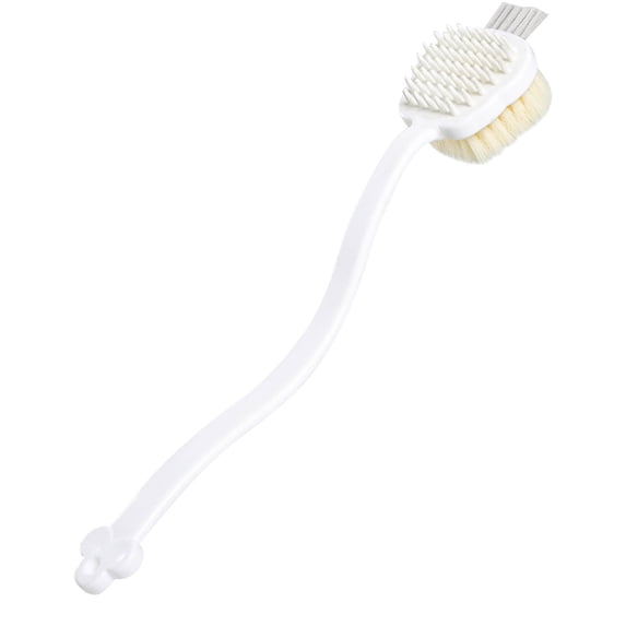Three in One Long Handle Shower Brush with Double Sided Design, Ergonomic Back Scrubber for Full Body Exfoliation, Multifunctional Bath Cleansing Brush for Daily Shower Use
