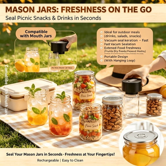 Three In One Upgrade Electric Mason Jar Sealing Machine Heavy Duty Can Sealer Vacuum Sealing Device For Jam Dried Goods Grain Canning Food Preservation