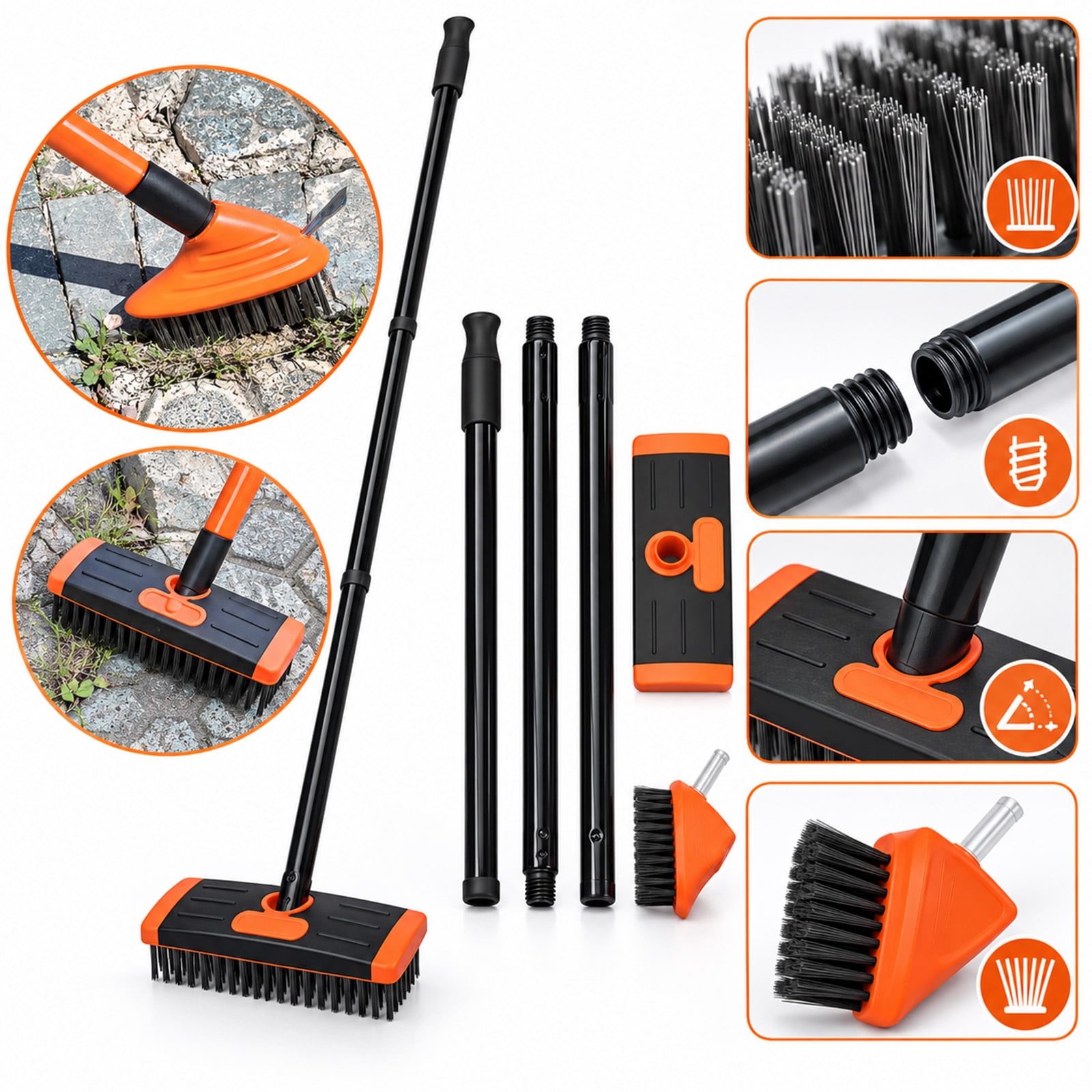 Weeding Sharp Tool Three in One Weeding Brush with Scraper and Detachable Long Handle ...