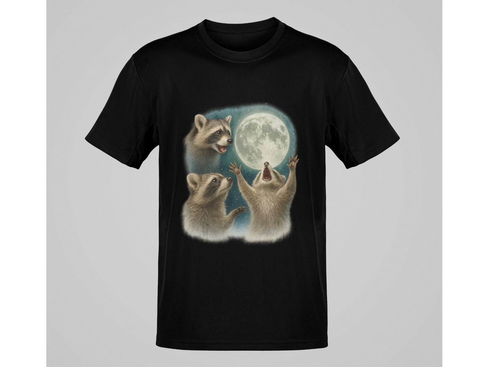 Moon 58 Three Opossums Howling at the Moon Wildlife T-Shirt - Walmart.com
