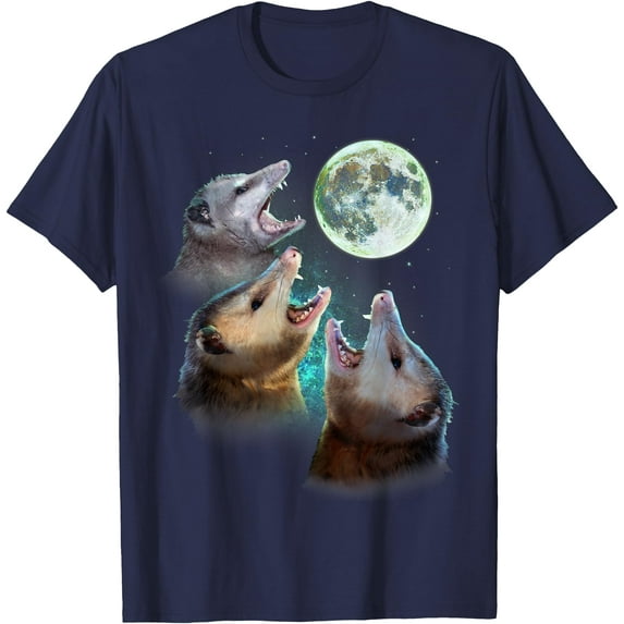 Three Opposum Moon With 3 Possums and Moon Unisex T-Shirt for Men Women Kids Toddler,Navy Color,Size 4T