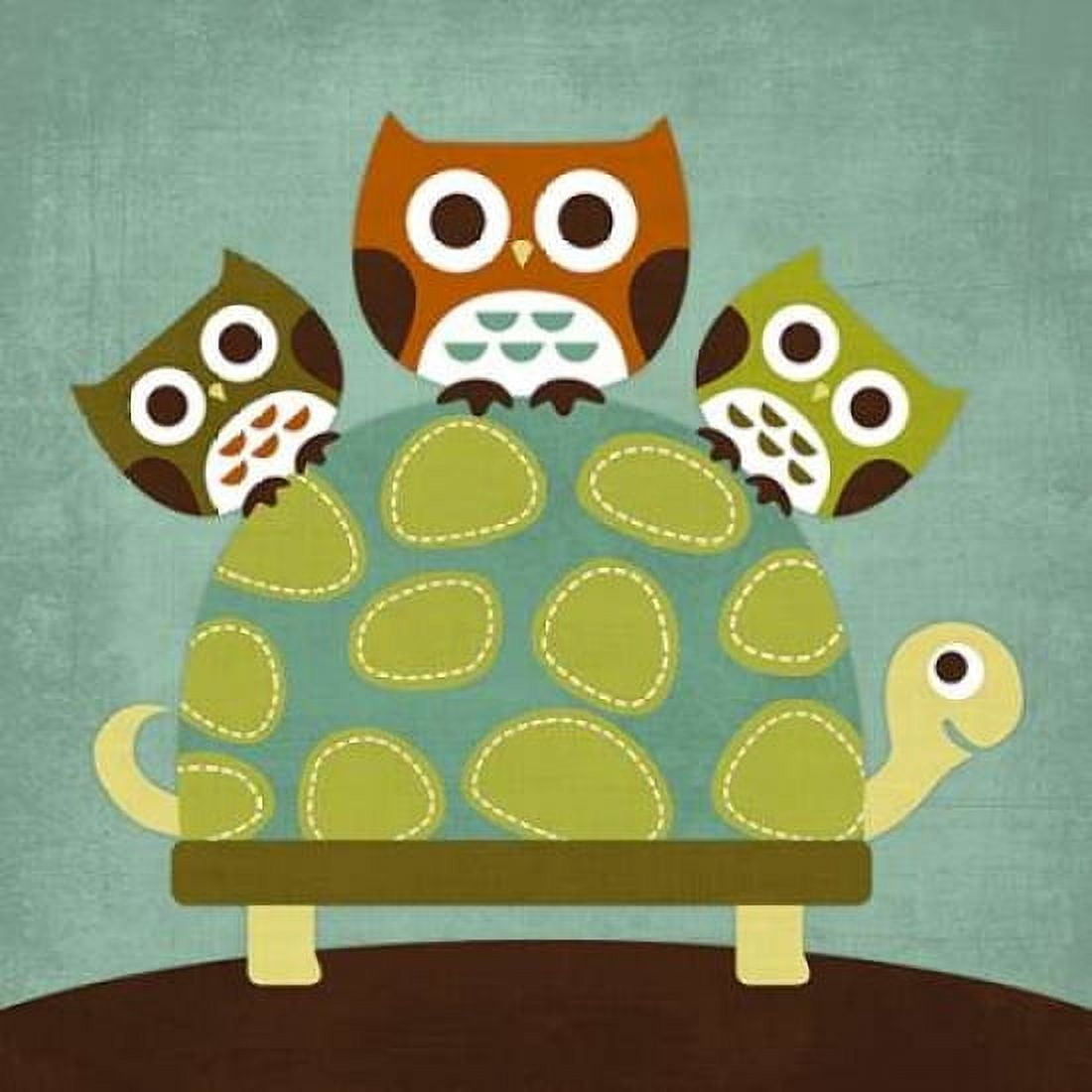 Three Owls on Turtle Canvas Art - Nancy Lee (24 x 24)