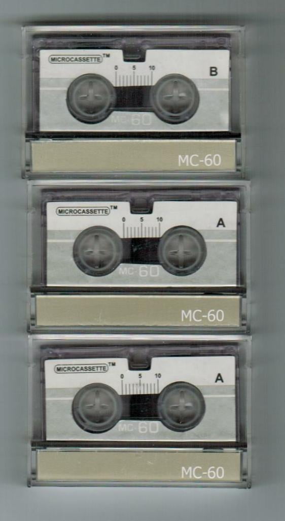 Three Pack MC60 Blank Microcassette Tapes Factory Sealed