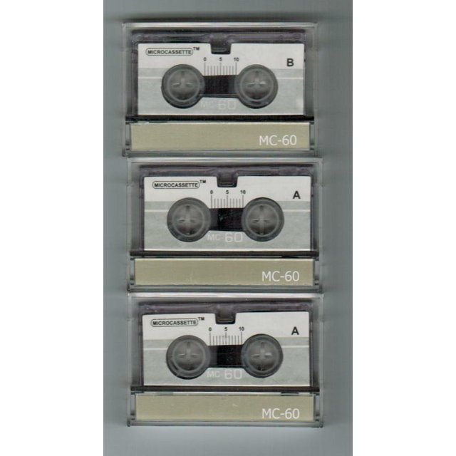 MC60 Blank Microcassette Tapes, Audio Recording, Recordable, Three Pack