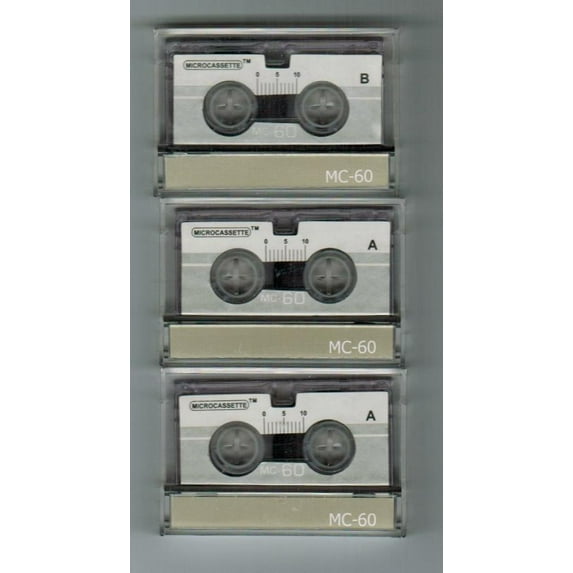 Three Pack MC60 Blank Microcassette Tapes Factory Sealed
