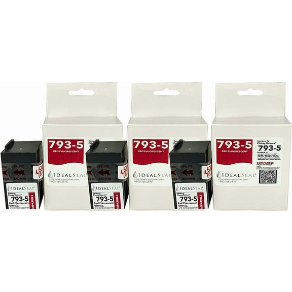 Three Pack Saves You Money Compatible 793-5 Red Ink Cartridge for DM Series, Send Pro C Series: P700, DM100, DM100i, DM125i, DM150i, DM175i, DM200L, DM225, Send Pro C200,C300,C400, Send Pro 300