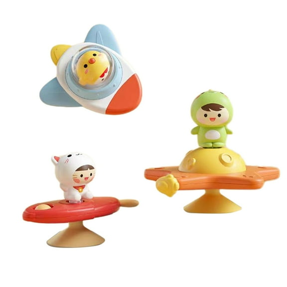 Three Pack Spinner Set In Assorted Designs For Promoting Coordination And Early Learning Through Motion